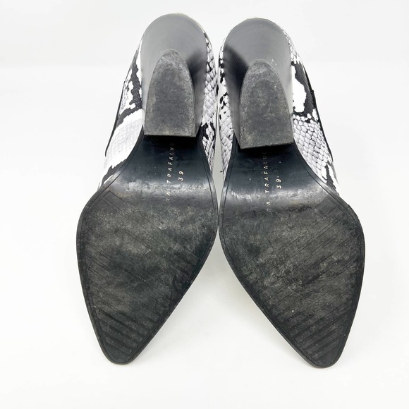 Zara Black and White Snake Print Ankle Boots - Picture 12 of 14